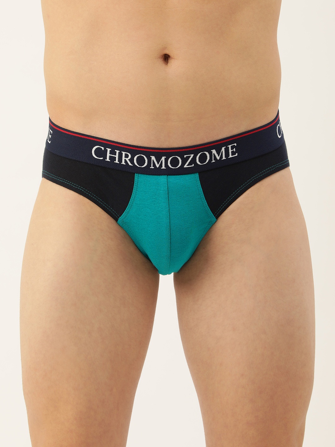 

Chromozome Men Colourblocked Briefs 8902733646949-Cyan, Turquoise blue