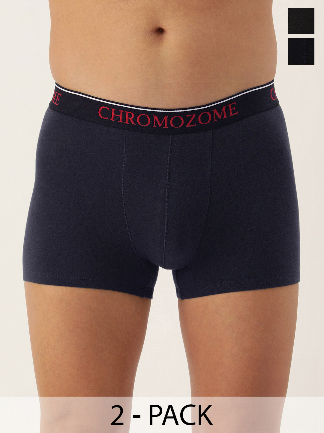 

Chromozome Men Pack of 2 Mid-Rise Solid Trunks 8902733650489, Charcoal