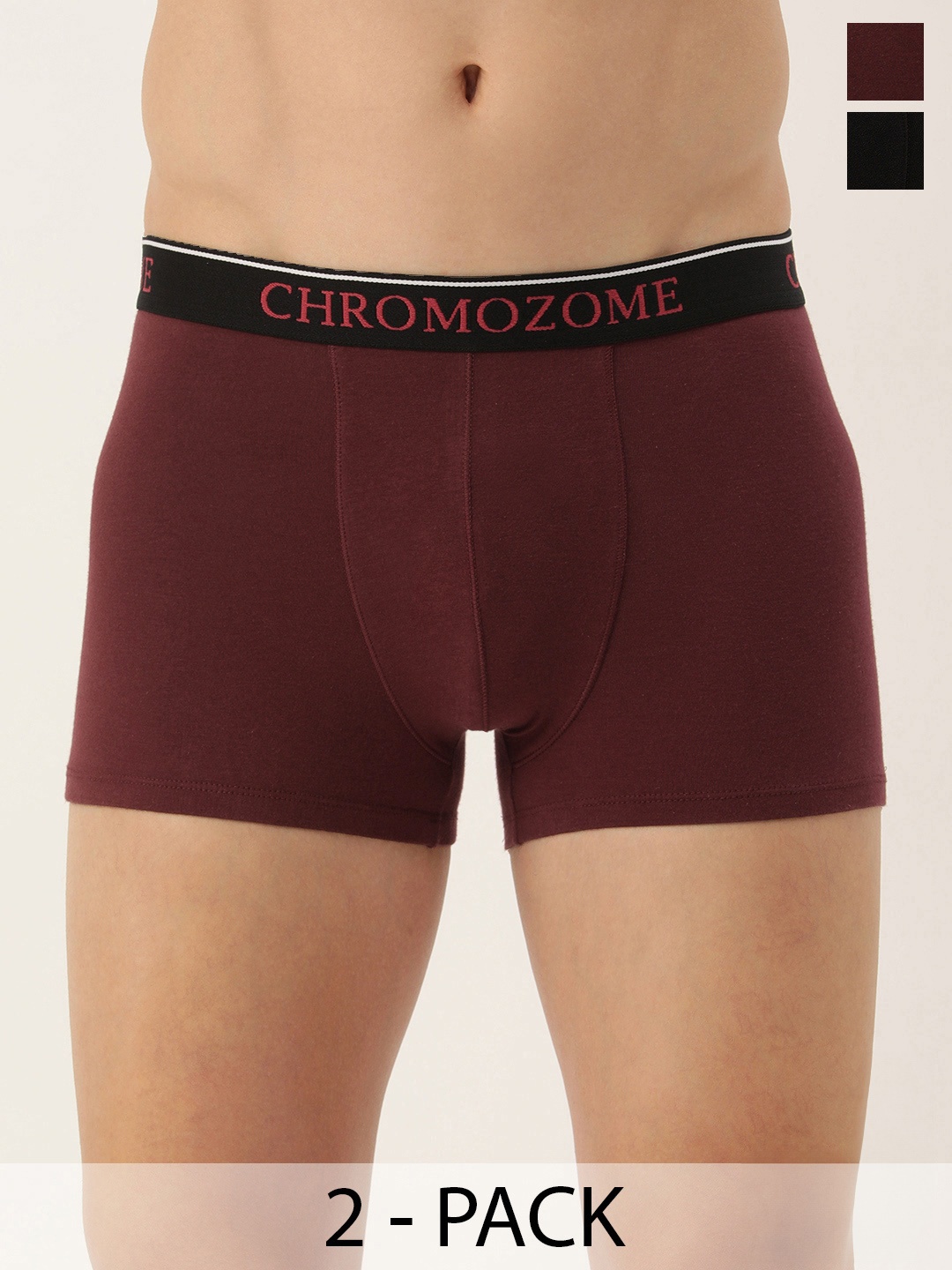 

Chromozome Men Pack of 2 Trunks 8902733650526-Multi 9, Maroon