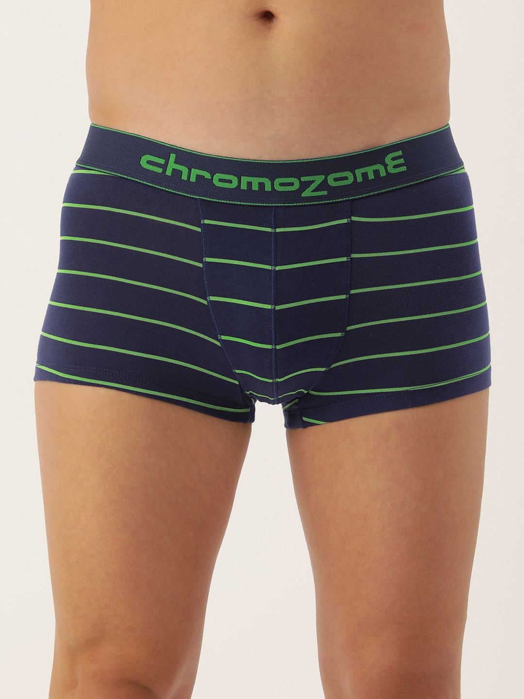 

Chromozome Men Striped Short Outer Elastic Mid-Rise Trunk 8902733651202, Navy blue