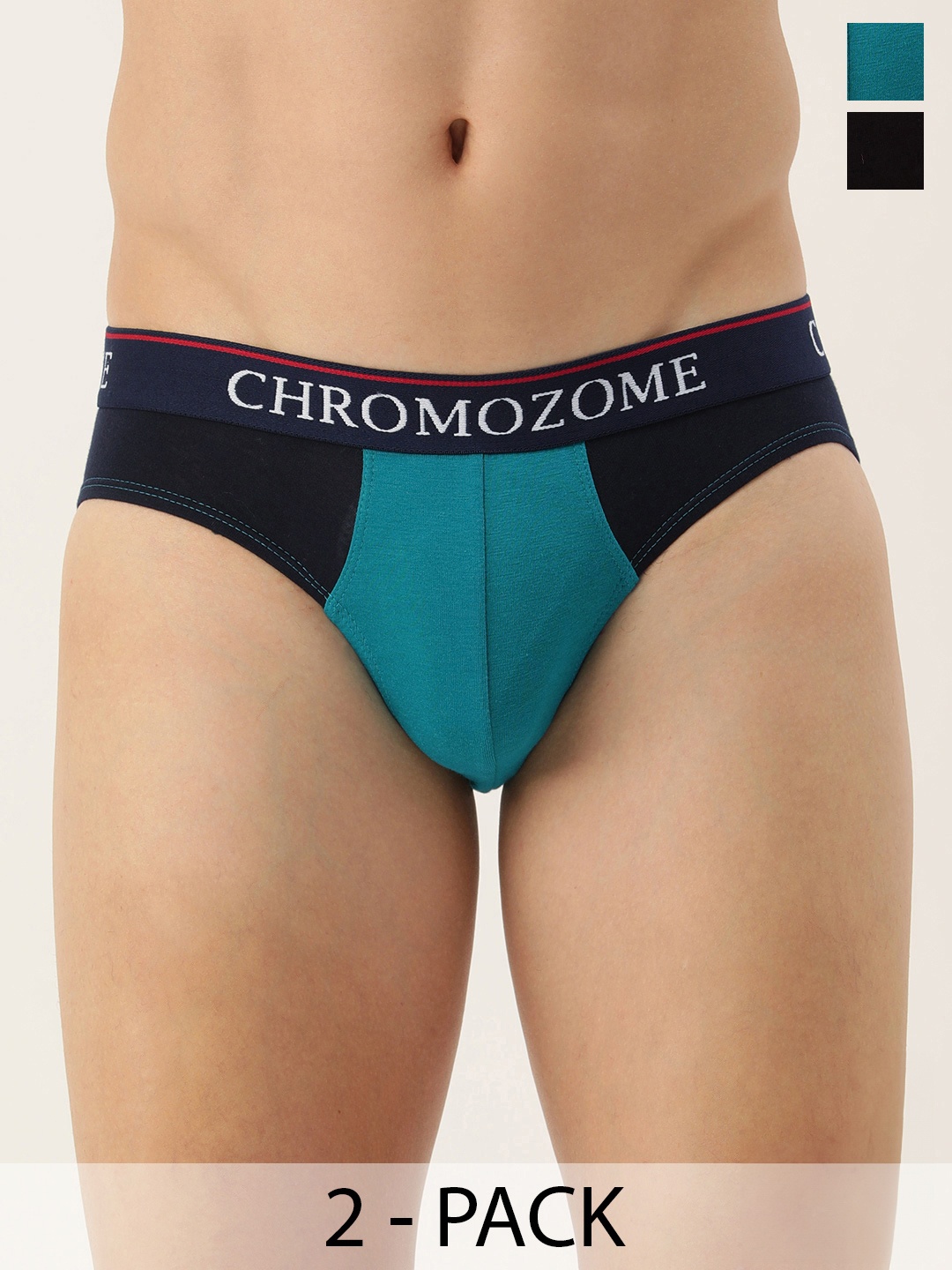 

Chromozome Men Pack of 2 Premium Colourblocked Briefs 8902733647144, Multi