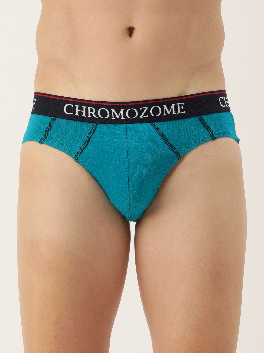 

Chromozome Men Pure Cotton Solid Mid-Rise Briefs 8902733647946, Teal