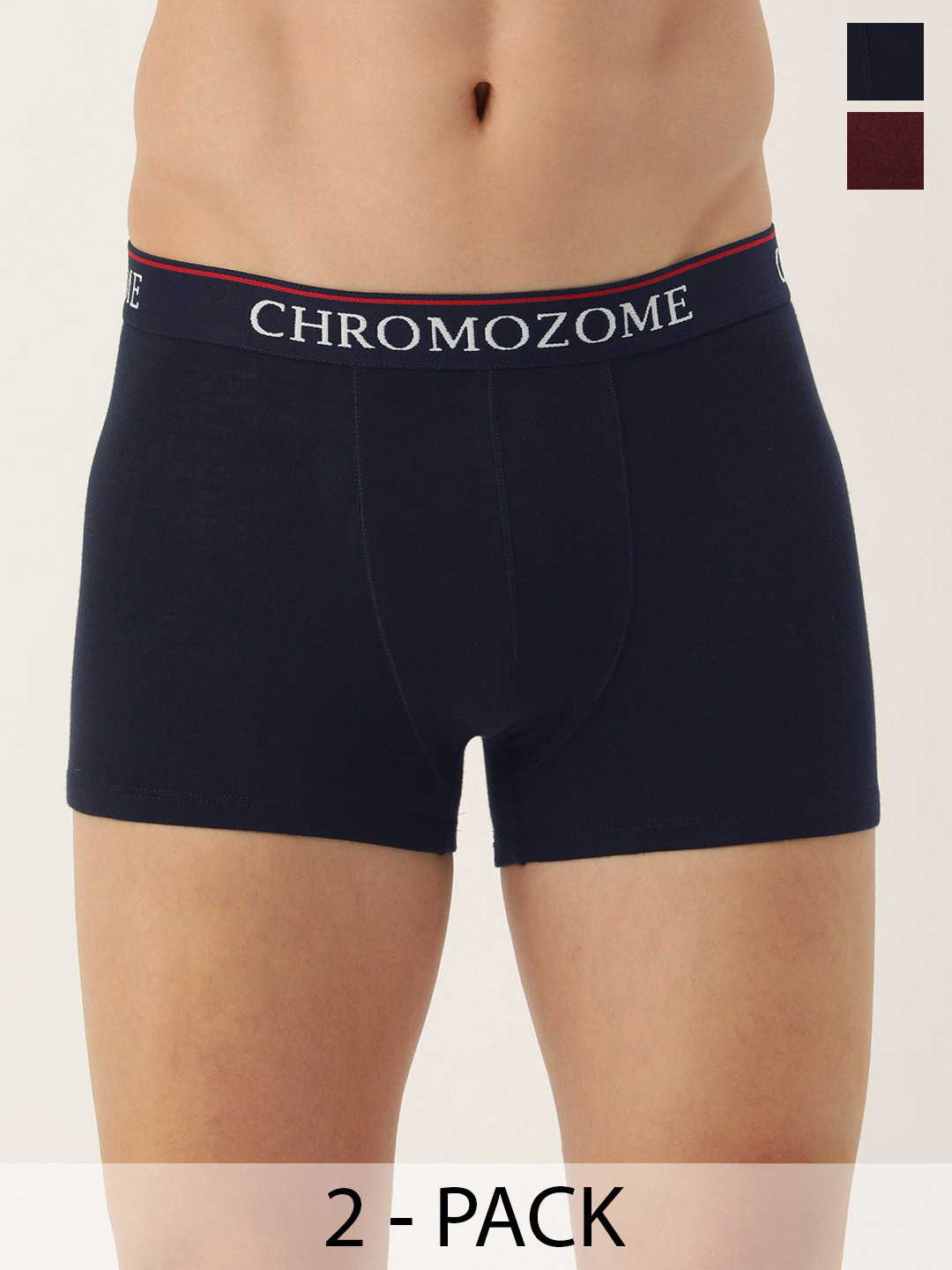 

Chromozome Men Pack of 2 Mid-Rise Solid Trunks 8902733650564, Maroon