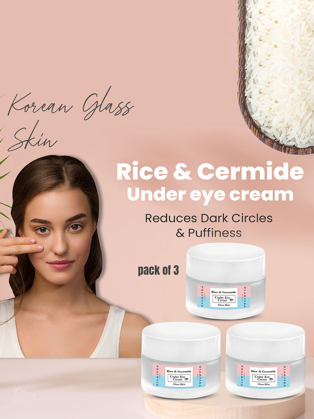 

GLAMVEDA Set Of 2 Korean Glass Skin Eye Cream-30gEach, White