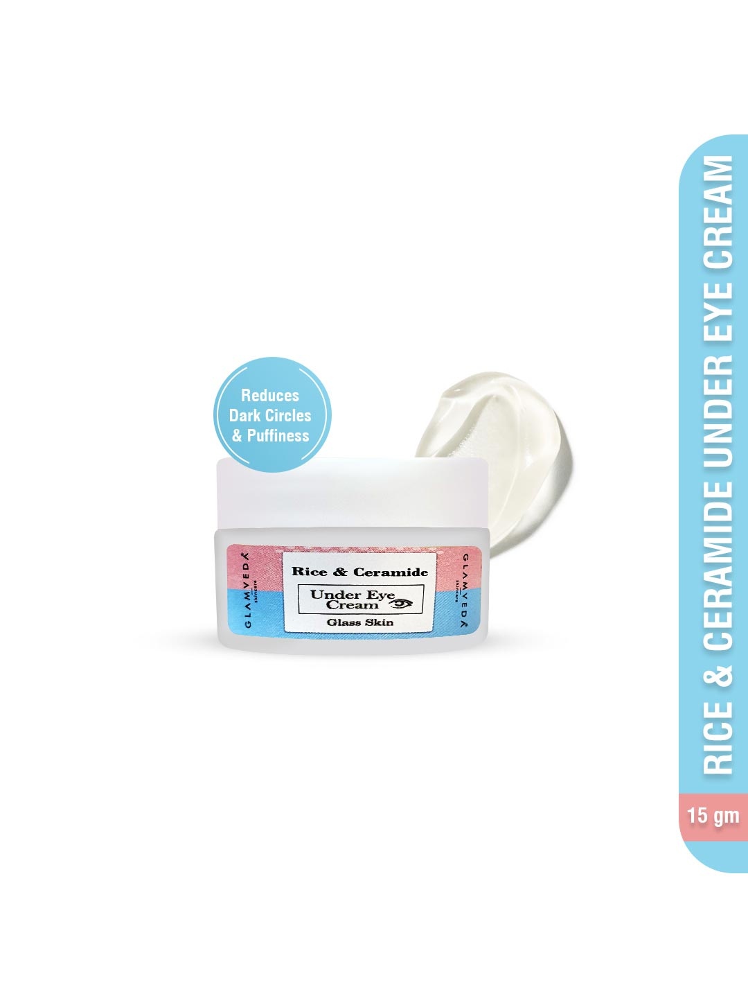 

GLAMVEDA Korean Glass Skin Rice & Ceramide Under Eye Cream - 15 g, Transparent