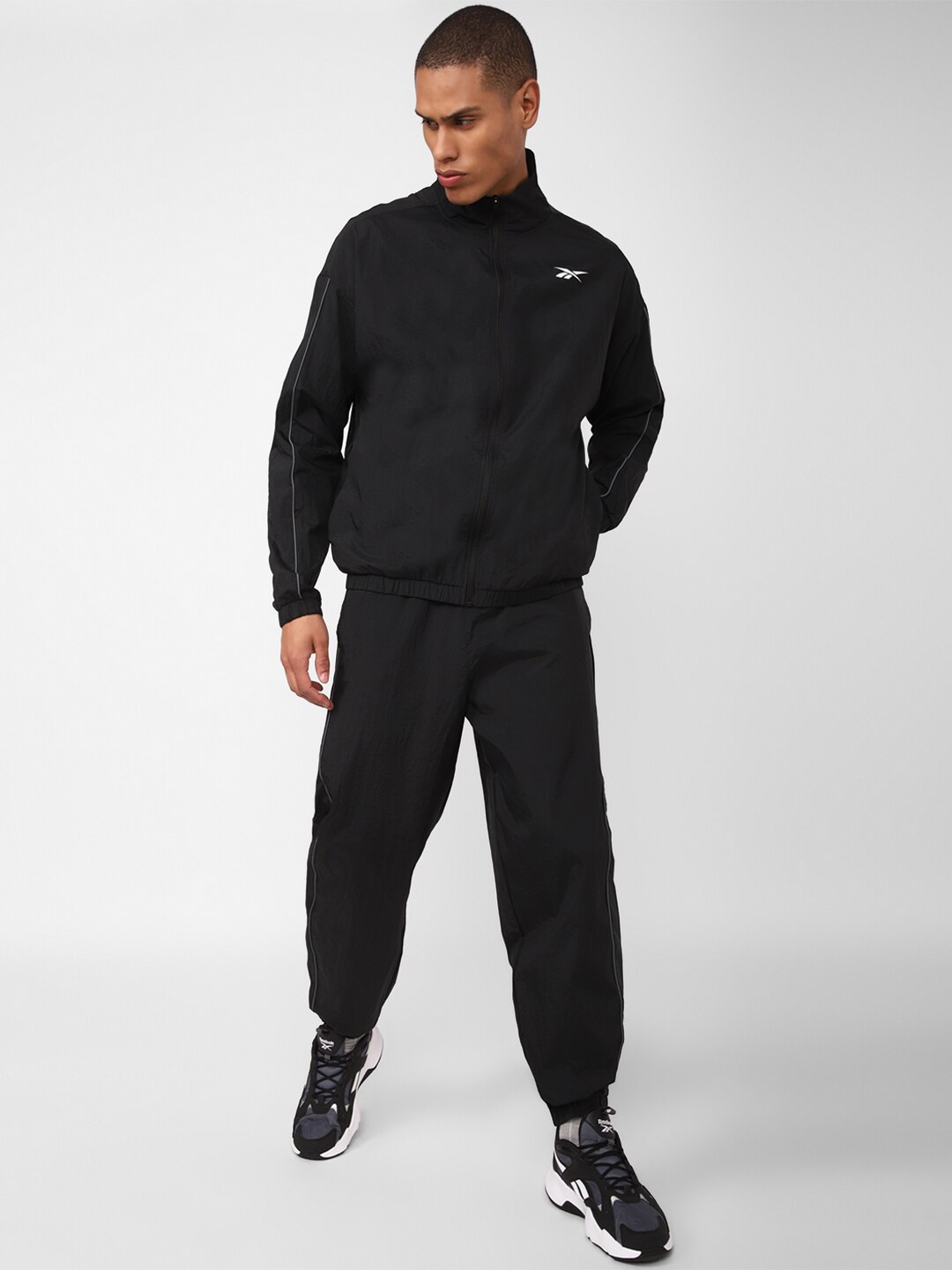 

Reebok Brand Logo Printed WOR Tracksuit, Black