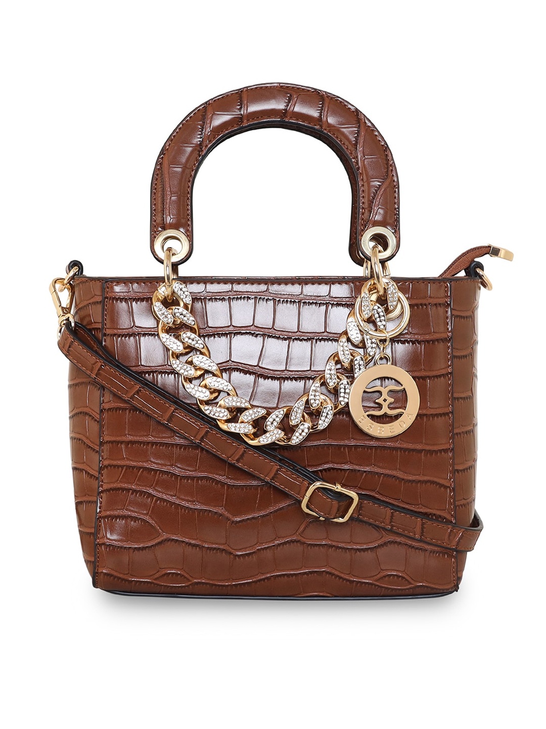 

ESBEDA Animal Textured Structured Handheld Bag, Tan