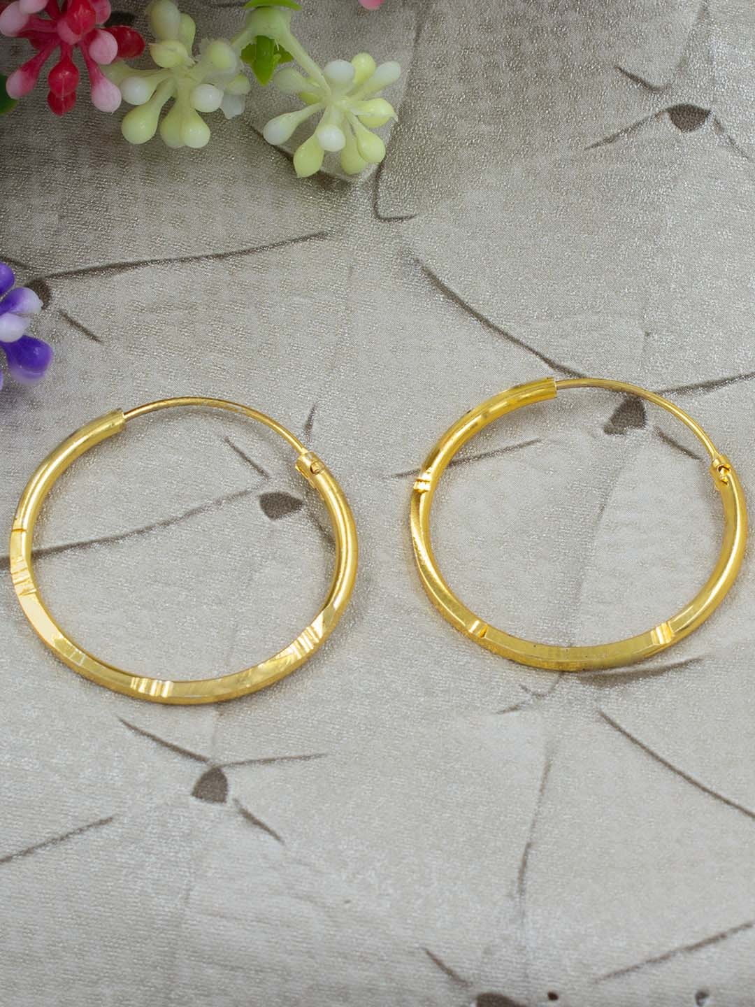 

PRIVIU Gold-Plated Circular Hoop Earrings