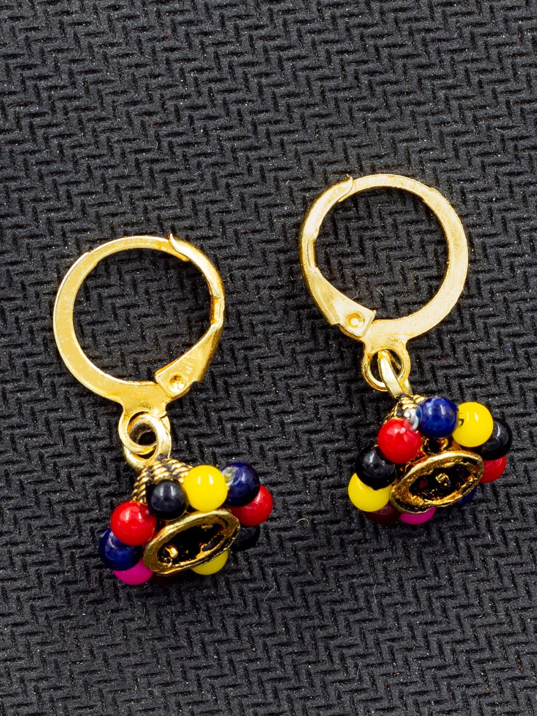 

PRIVIU Gold-Plated Dome Shaped Jhumkas Earrings
