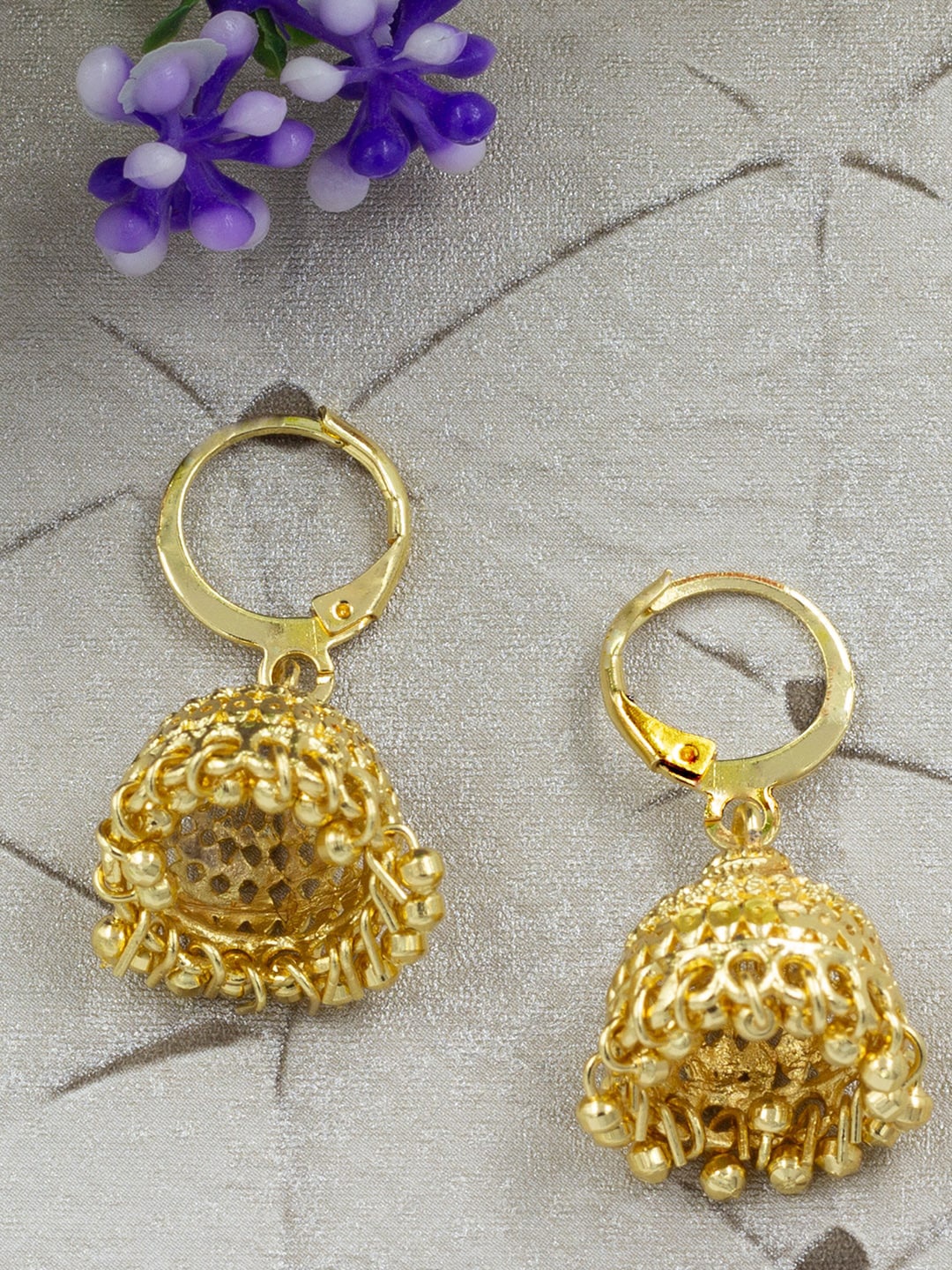 

PRIVIU Gold-Plated Dome Shaped Jhumkas