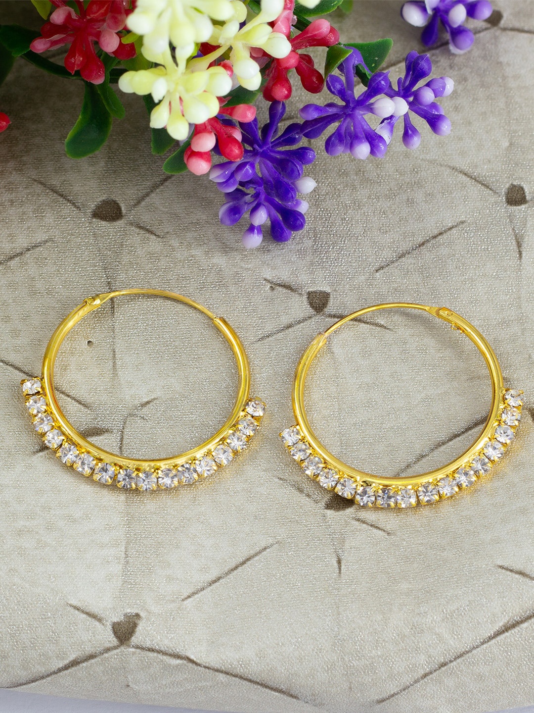

PRIVIU Gold-Plated Circular Hoop Earrings