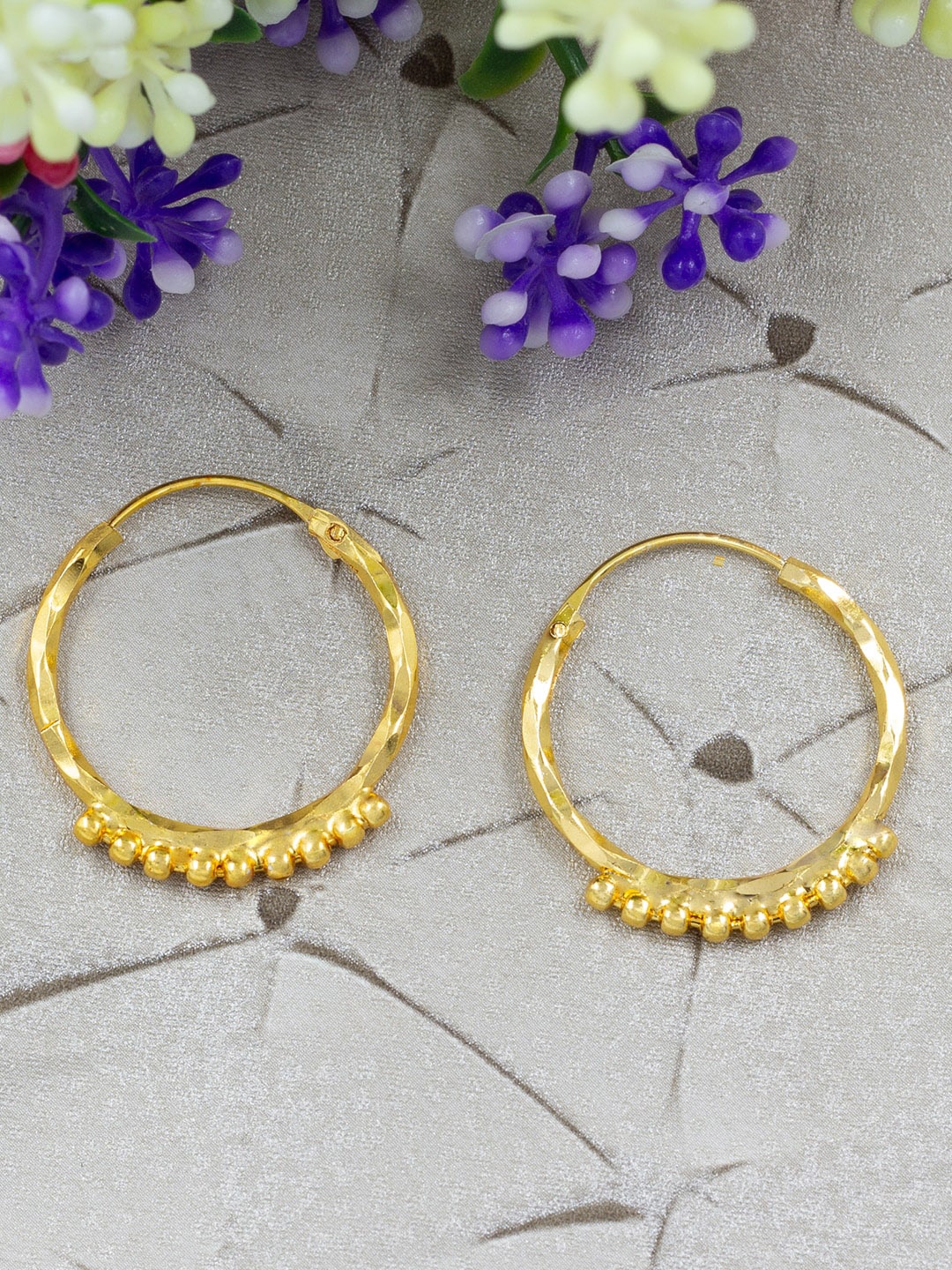 

PRIVIU Gold Plated Circular Hoop Earrings