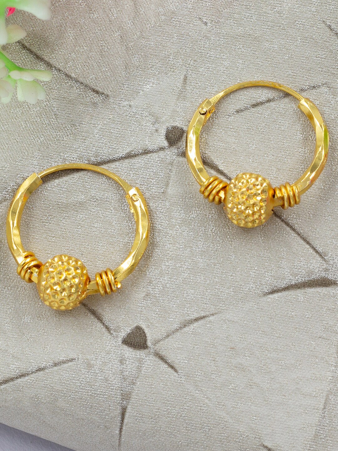

PRIVIU Gold-Plated Circular Hoop Earrings