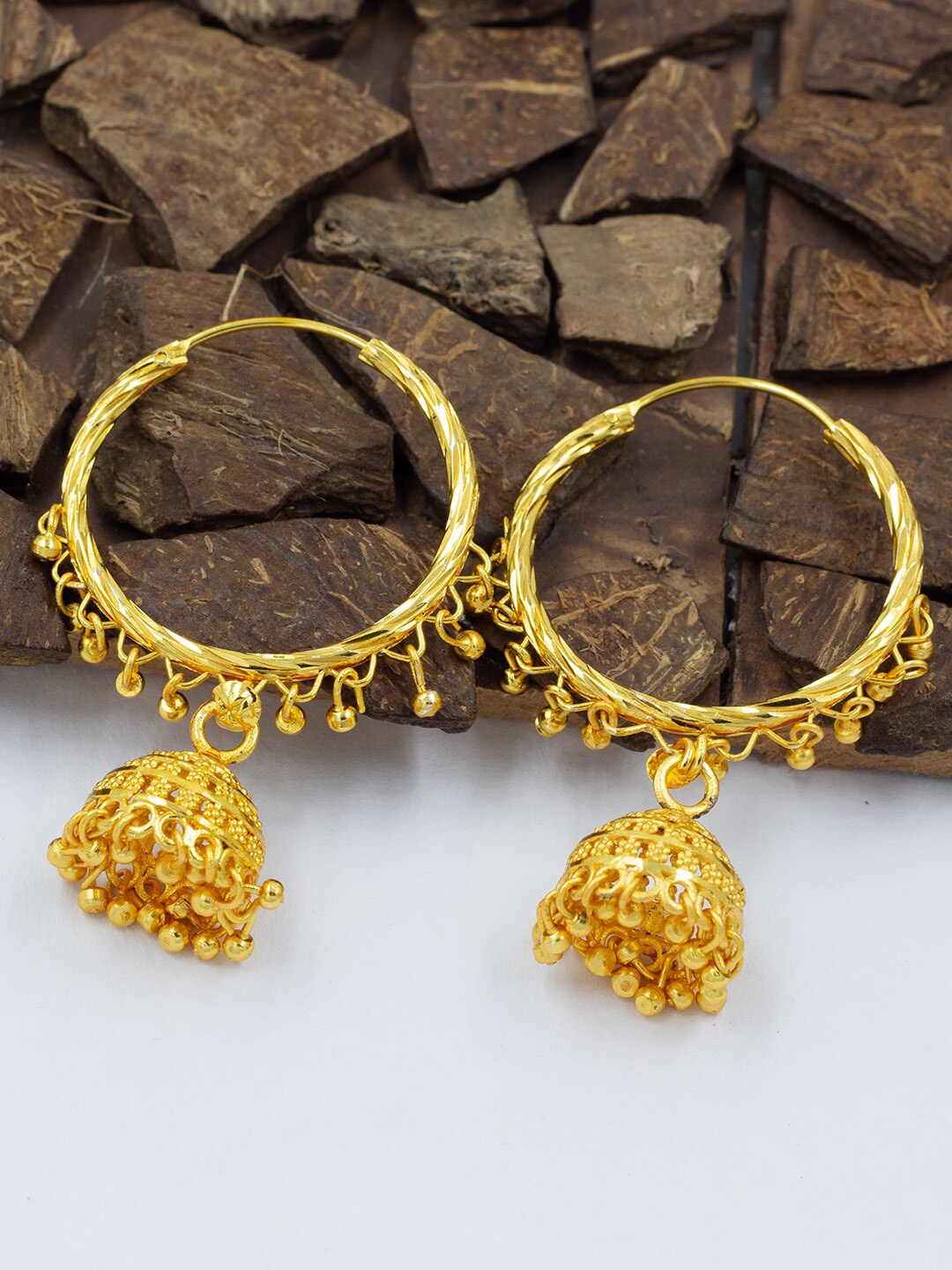 

PRIVIU Gold-Plated Dome Shaped Jhumkas