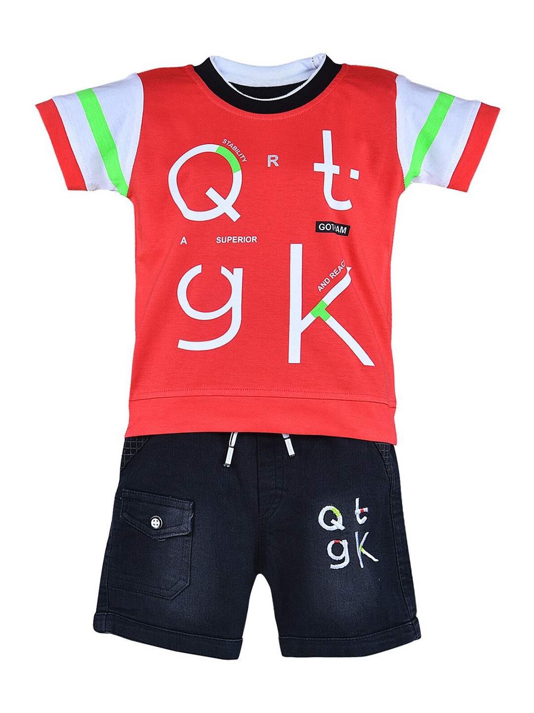 

Wish Karo Boys Printed T-Shirt With Shorts, Red