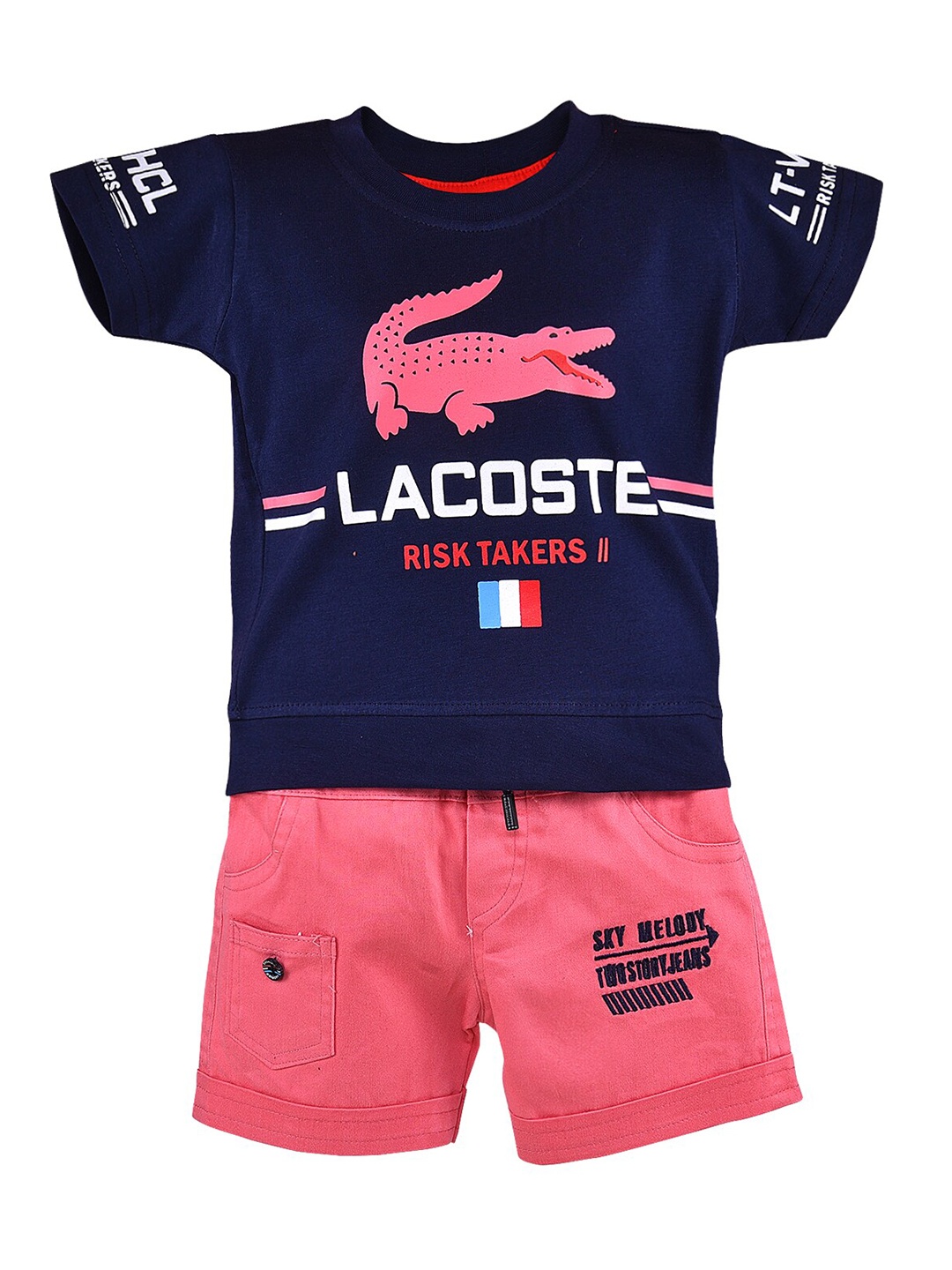 

Wish Karo Infant Boys Printed T-shirt with Shorts, Red