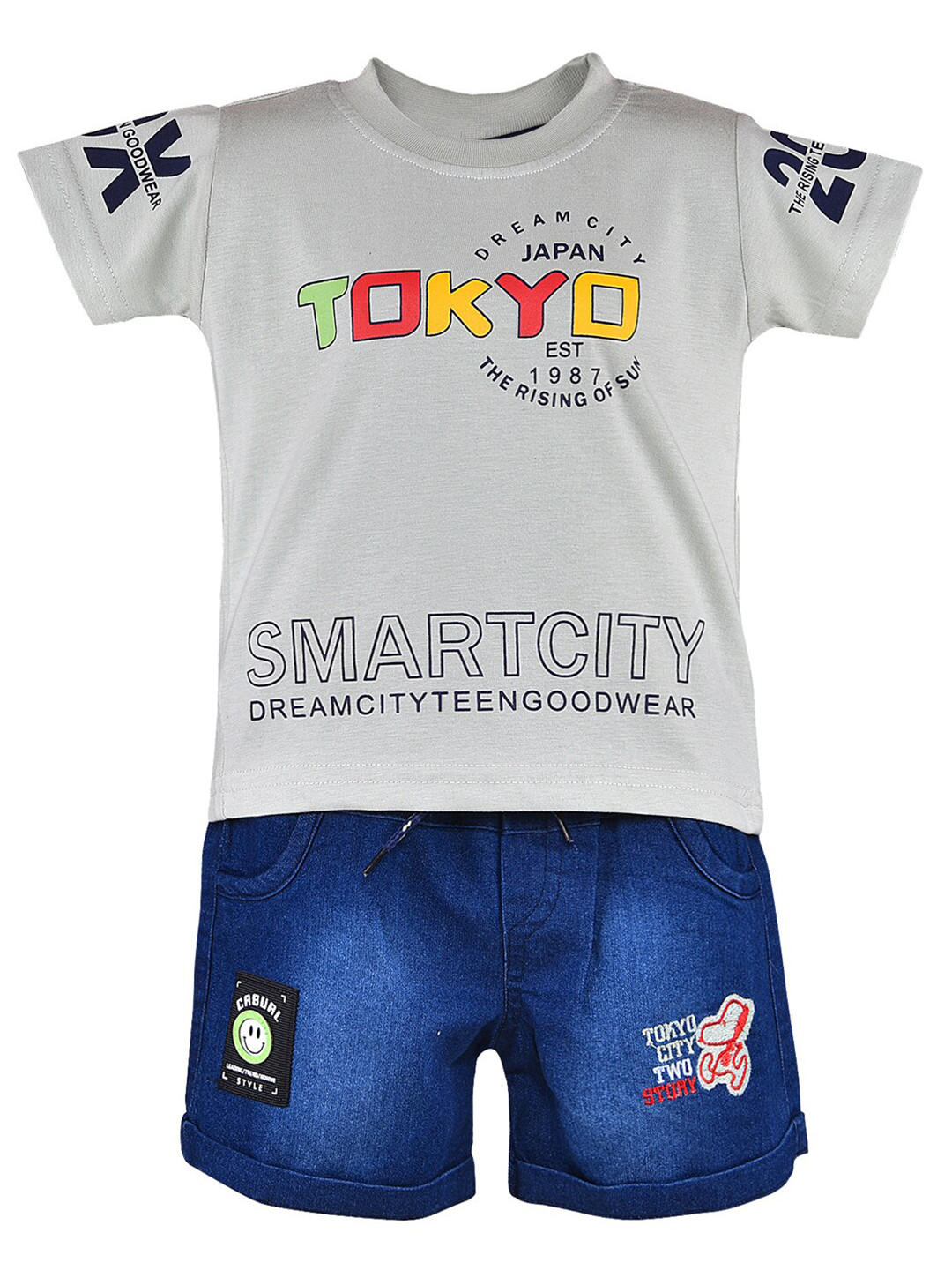 

Wish Karo Boys Printed T-shirt With Shorts, Green
