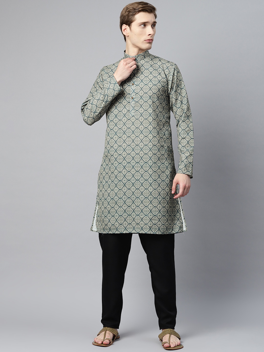 

Luxrio Ethnic Motifs Printed Kurta, Green