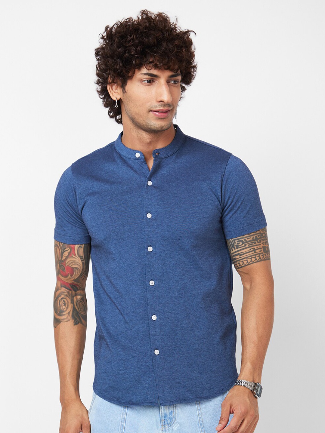

VASTRADO Cotton Casual Shirt, Blue