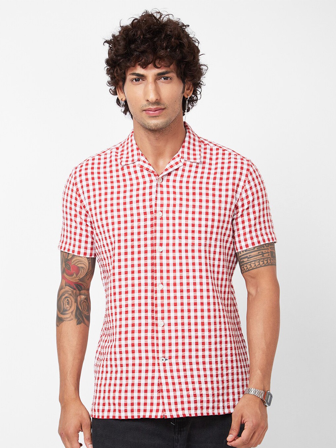 

VASTRADO Checked Casual Shirt, Red