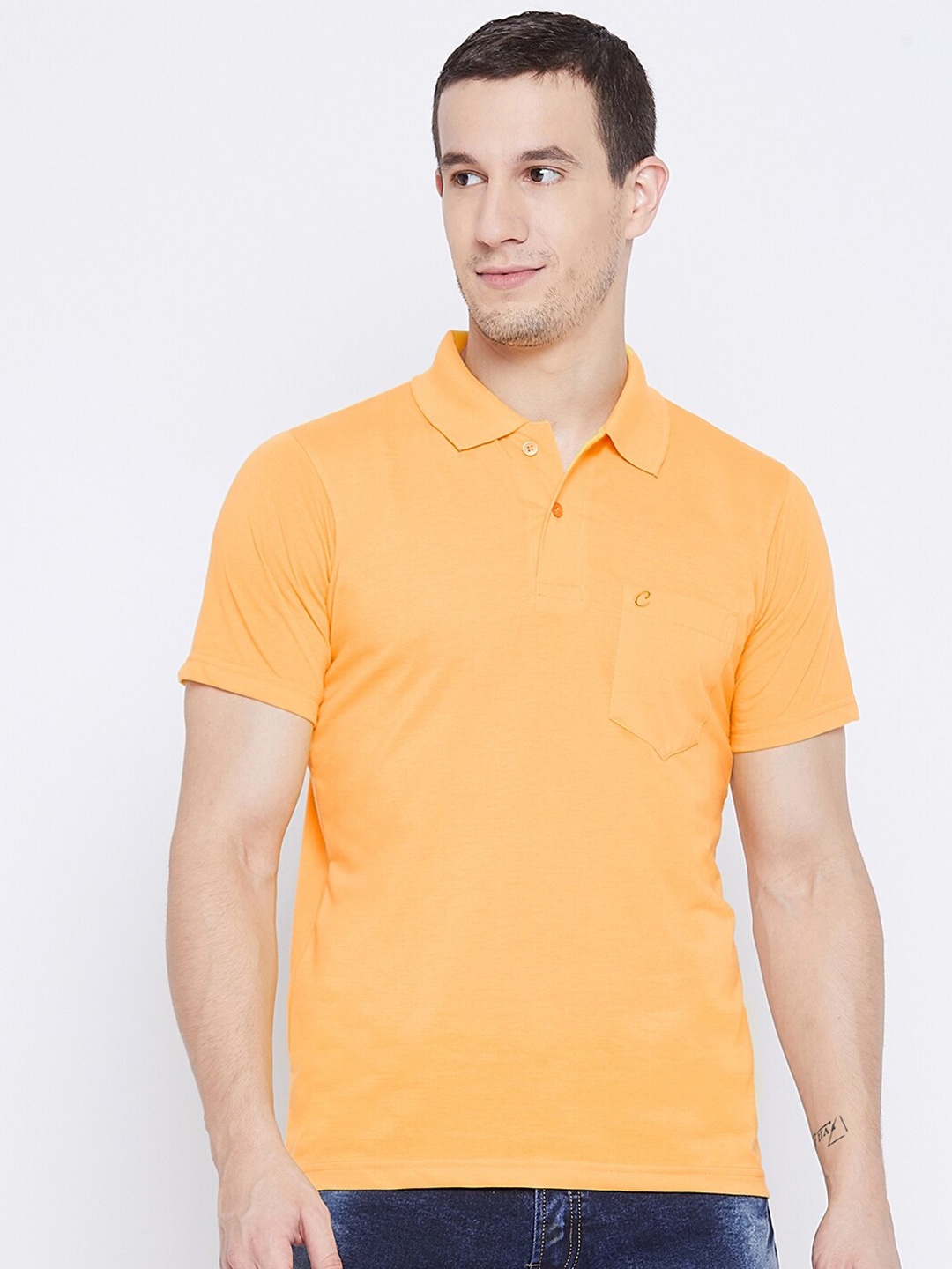 

Camey Polo Collar Cotton T-shirt, Yellow