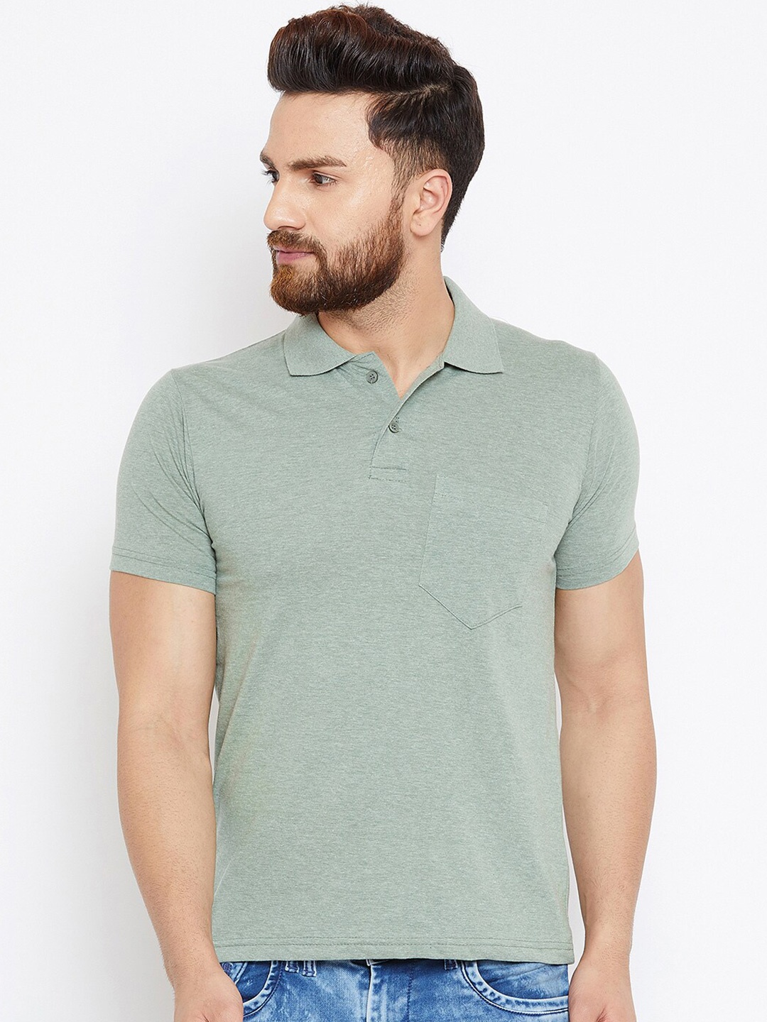 

Camey Polo Collar Relaxed-Fit Cotton T-shirt, Green