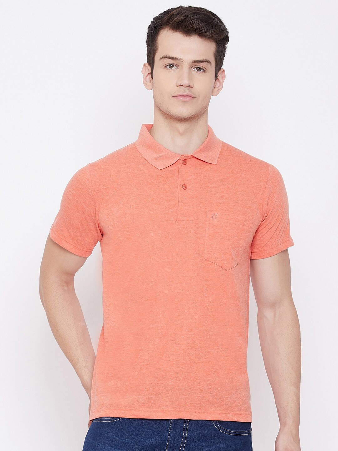 

Camey Polo Collar Cotton T-shirt, Orange