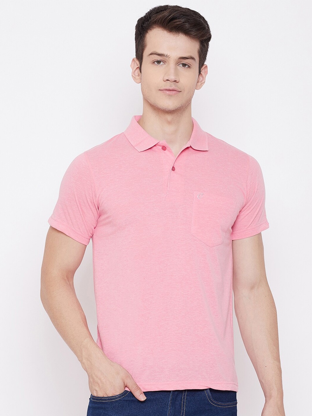 

Camey Polo Collar Relaxed-Fit Cotton T-shirt, Pink