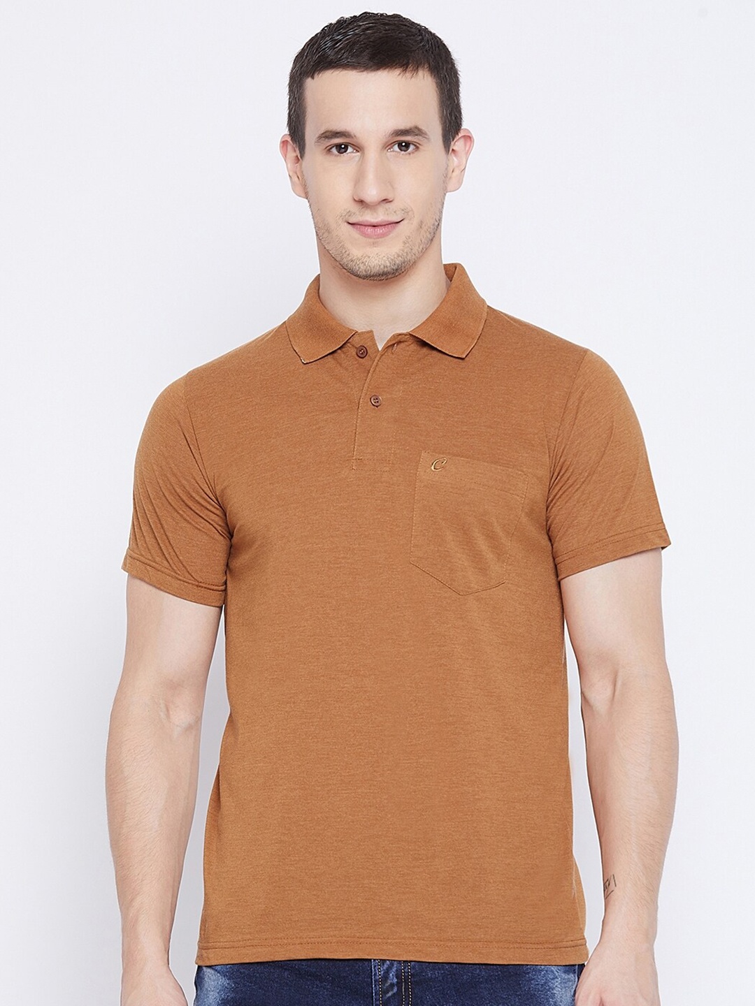 

Camey Polo Collar Cotton Casual T-Shirt, Brown