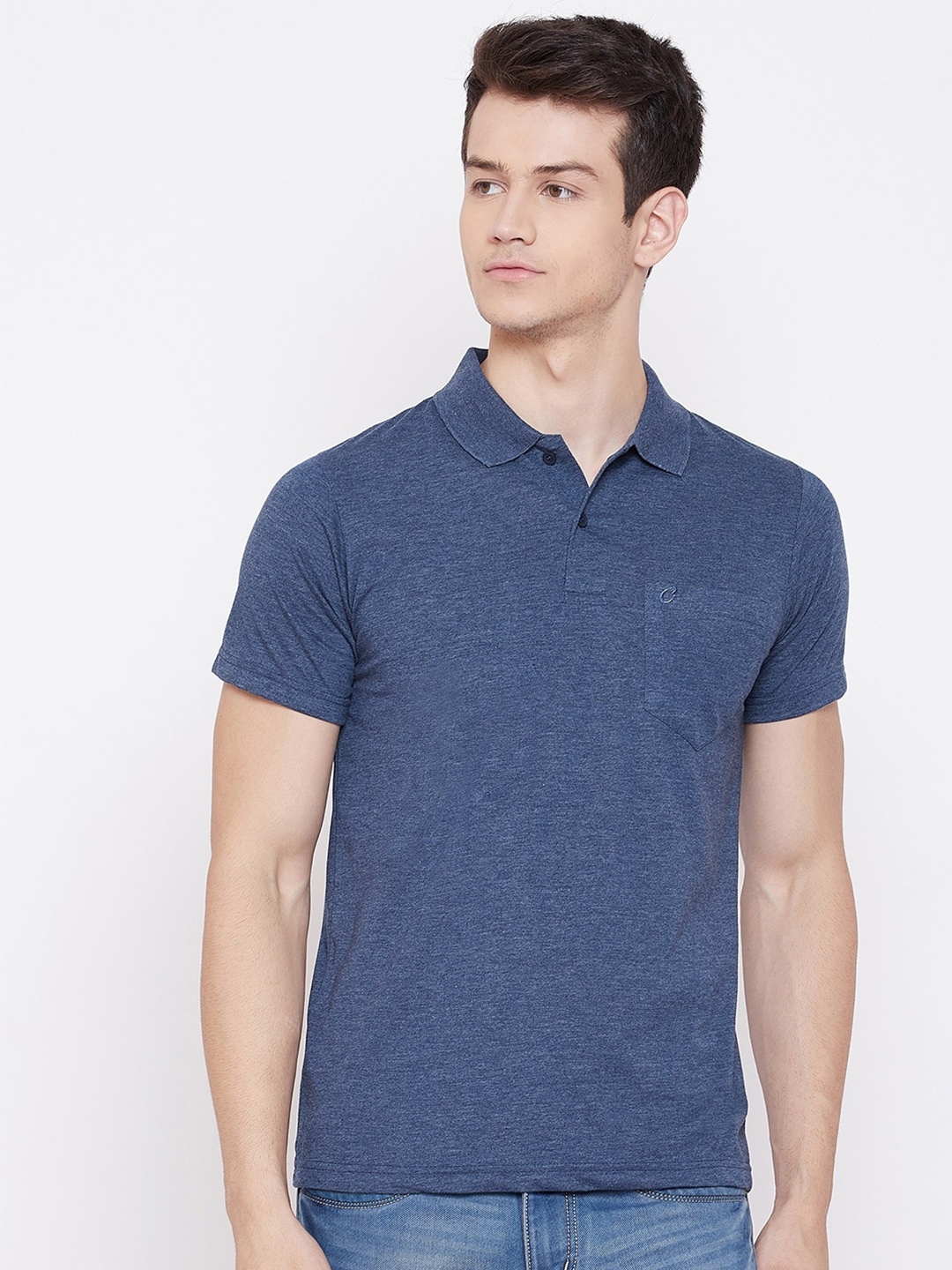 

Camey Polo Collar Cotton T-shirt, Blue