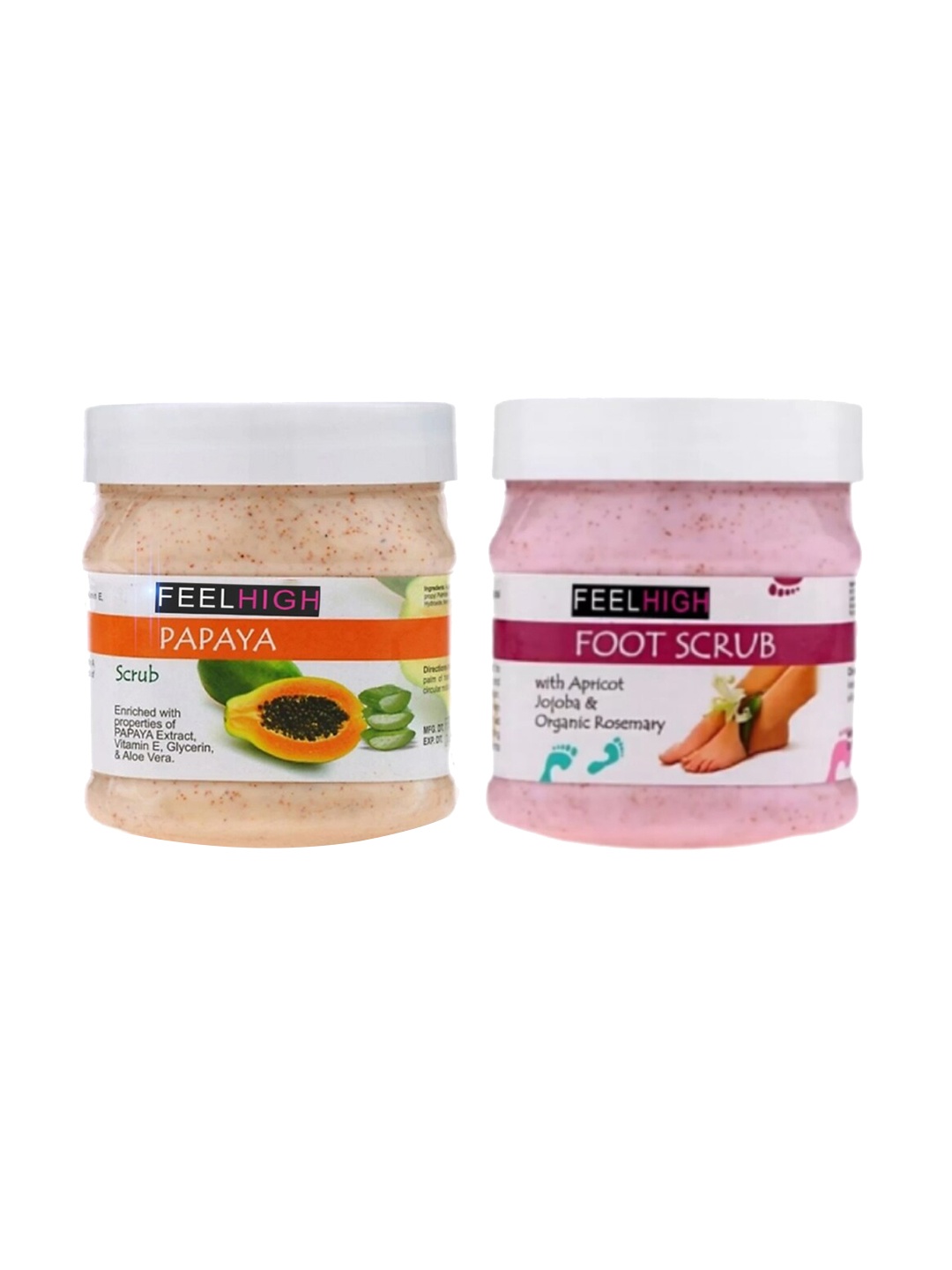 

FEELHIGH Pack Of 2 Foot Scrub & Papaya Scrub- 500 ml each, Pink