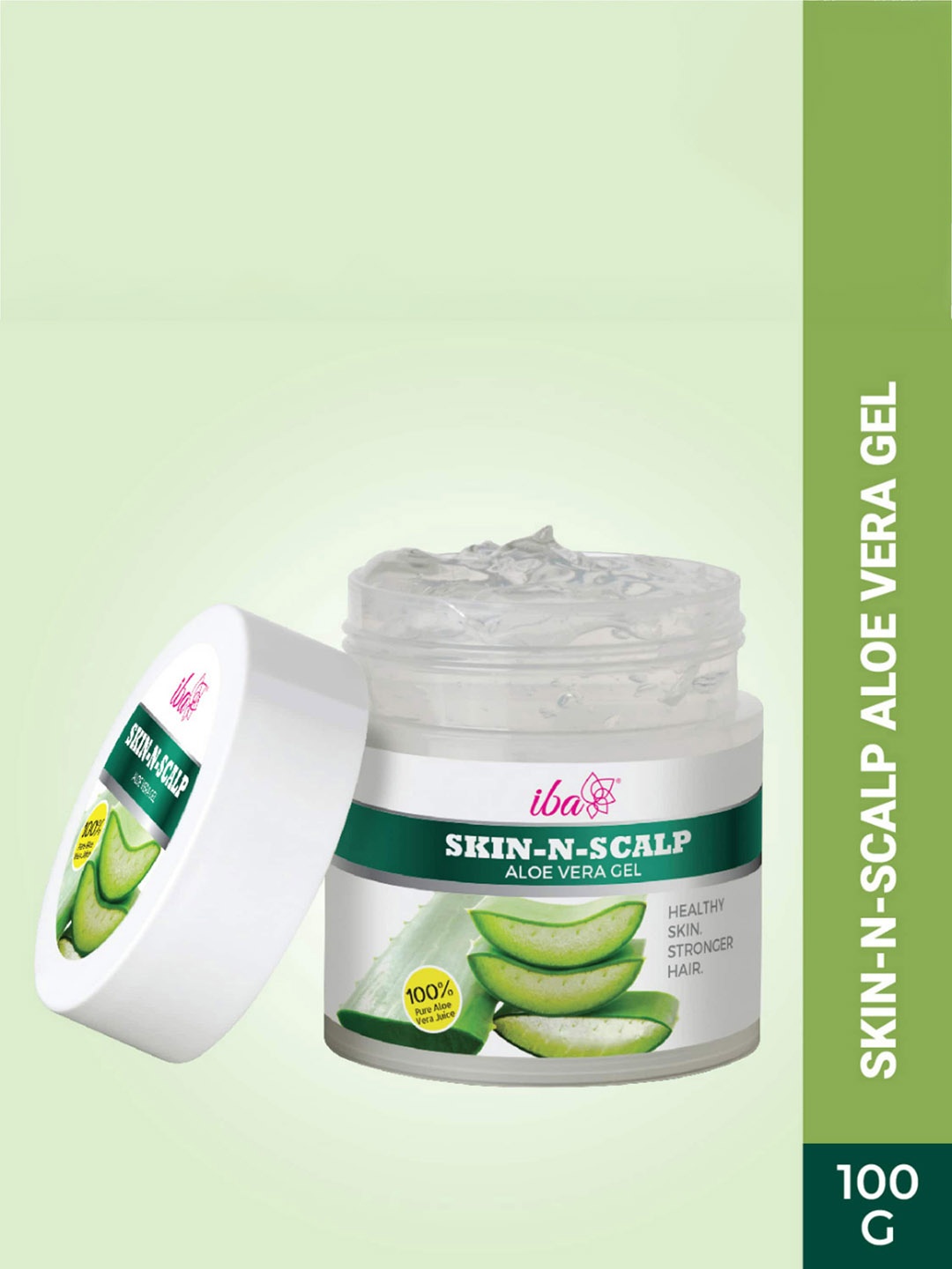 

Iba Skin - N - Scalp Aloe Vera Gel for Face Skin & Hair - 100g, White