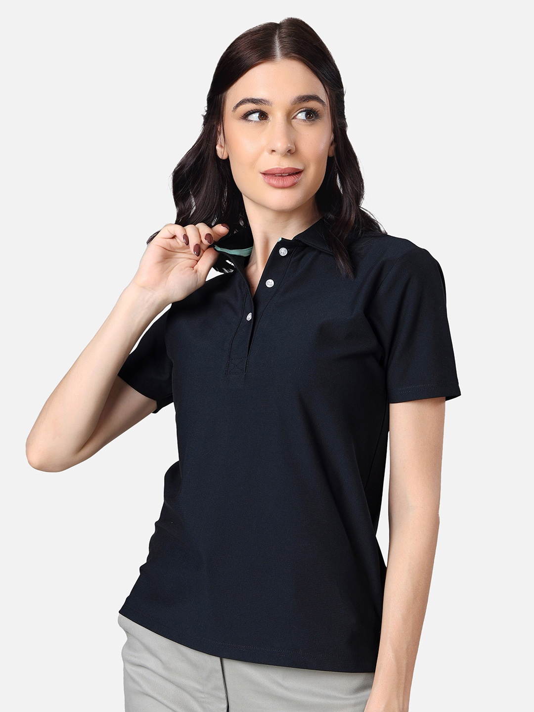 

NEOFAA Air Technology Polo Collar Short Sleeves T-shirt, Navy blue