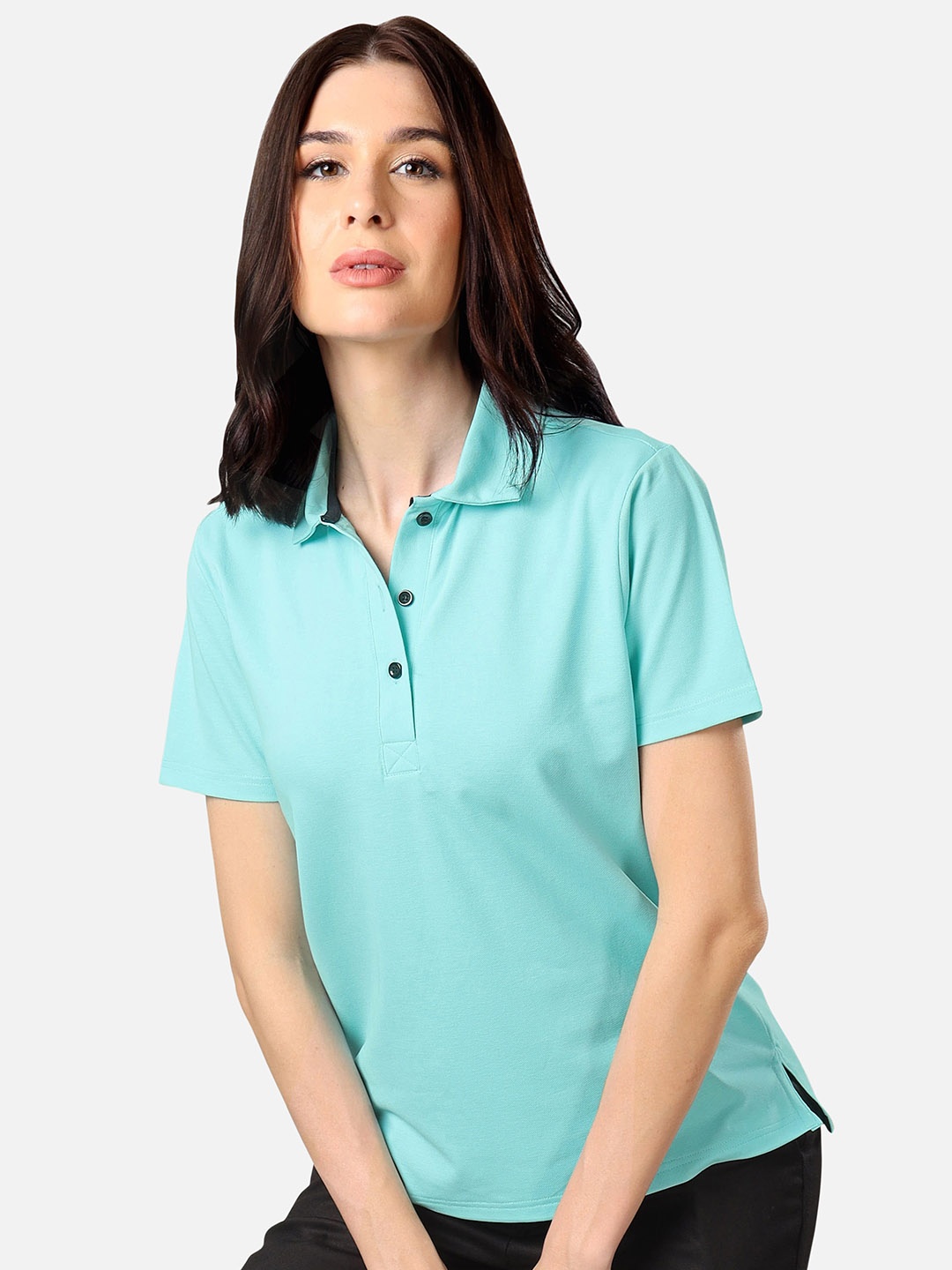 

NEOFAA Polo Collar Air T-shirt, Blue