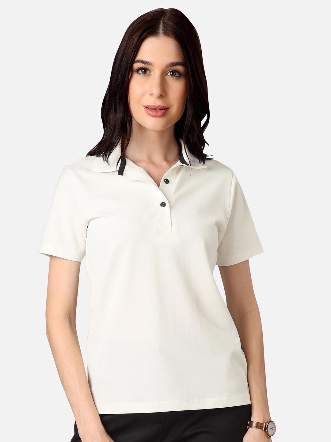 

NEOFAA Air Technology Polo Collar Short Sleeves T-shirt, Off white