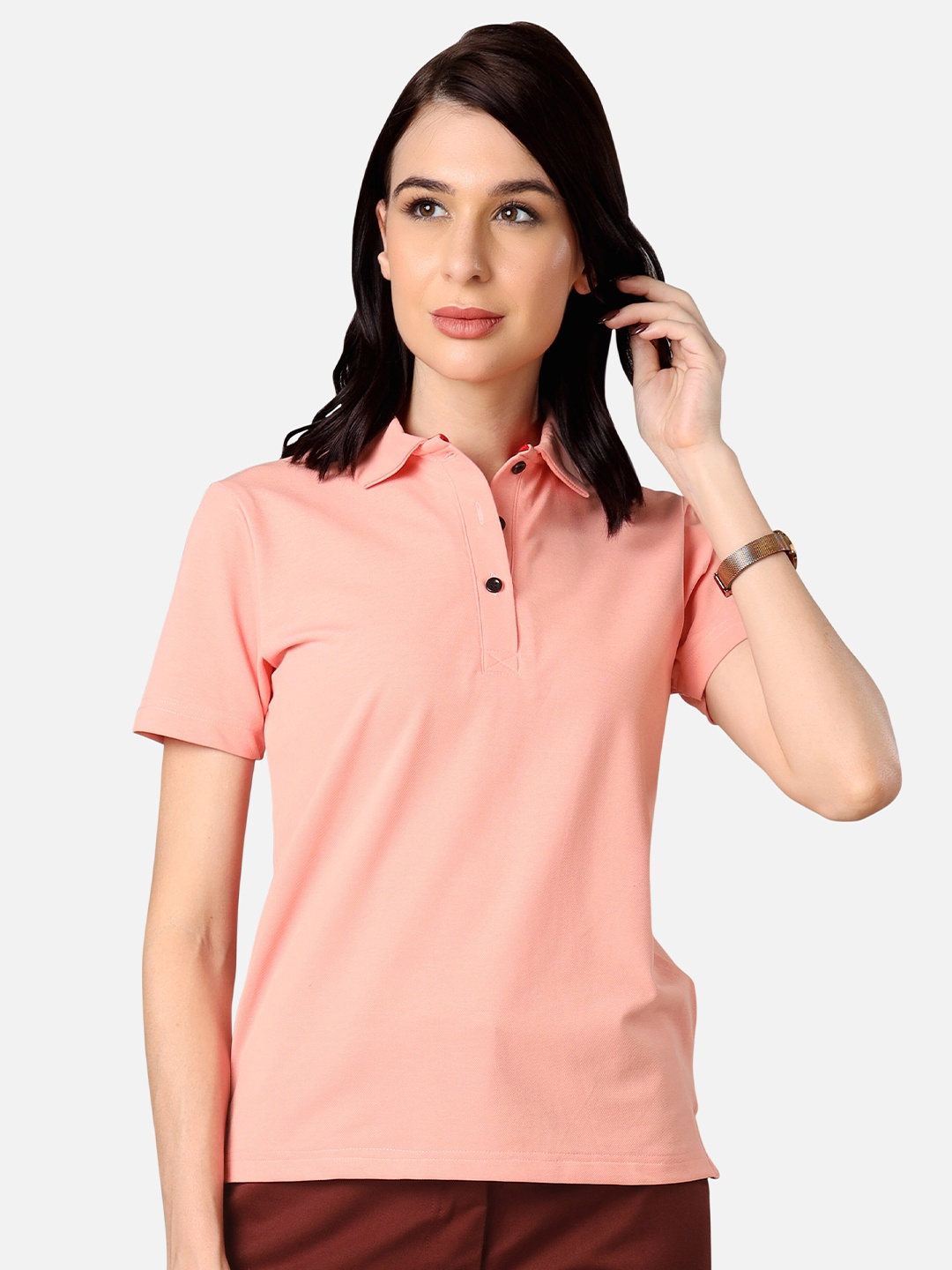 

NEOFAA Polo Collar Air T-shirt, Rose