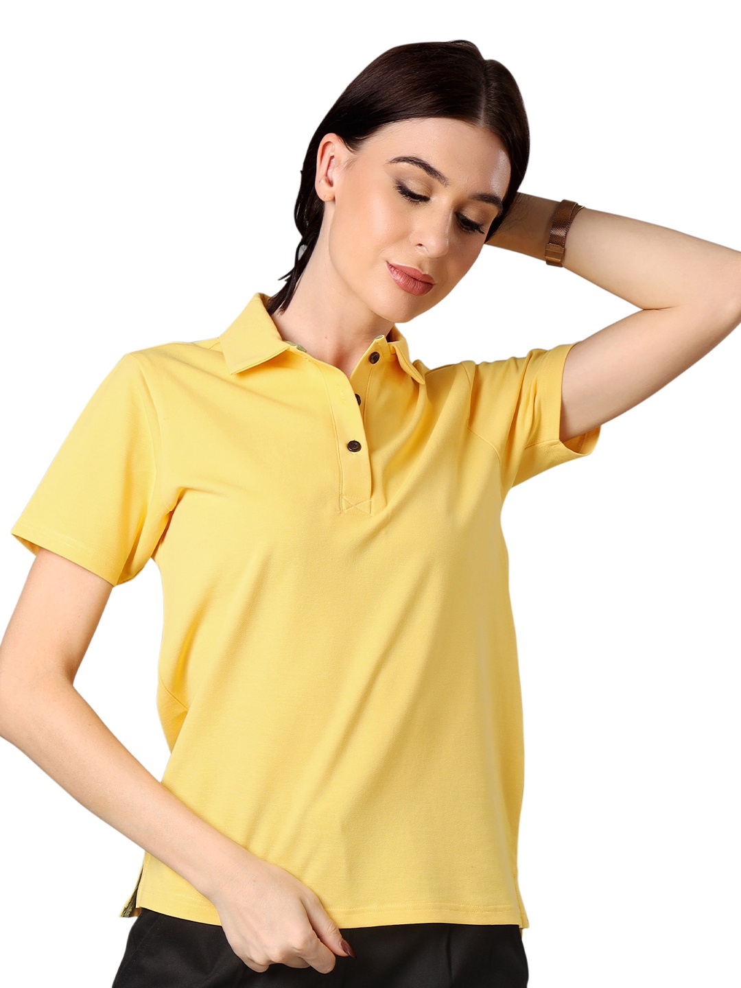 

NEOFAA Polo Collar Air T-shirt, Yellow