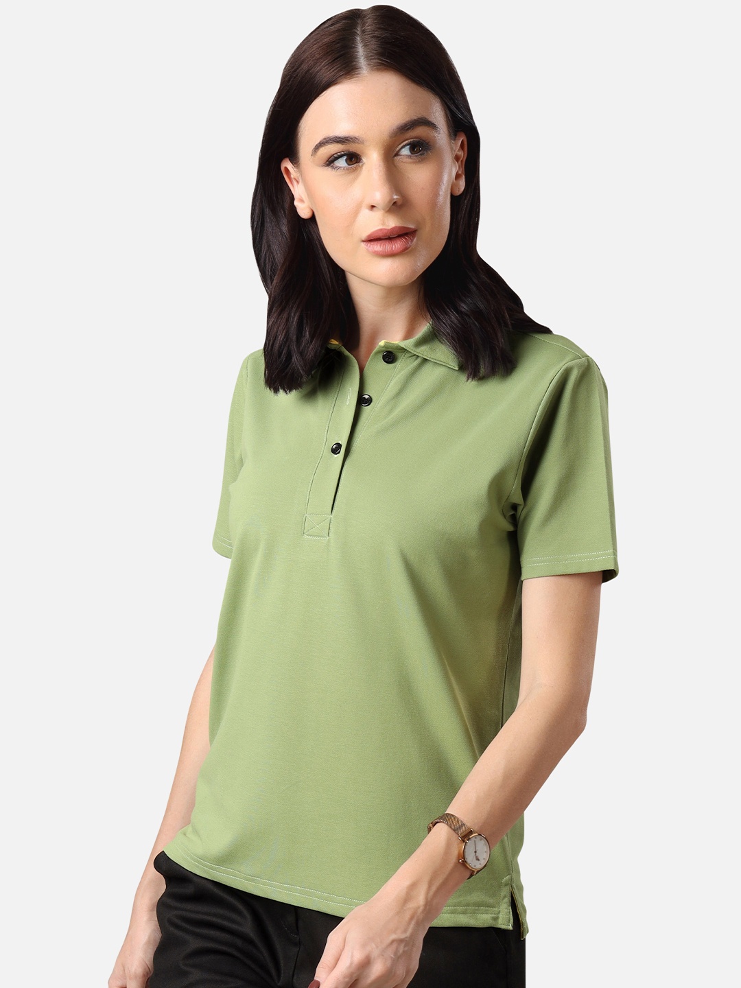 

NEOFAA Polo Collar Air T-shirt, Olive