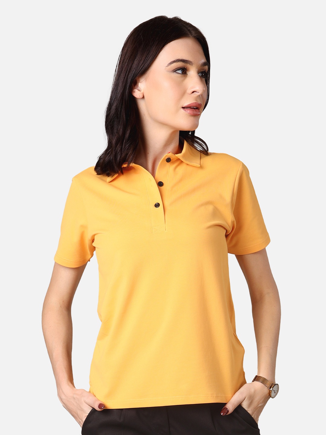 

NEOFAA Polo Collar Air T-shirt, Yellow