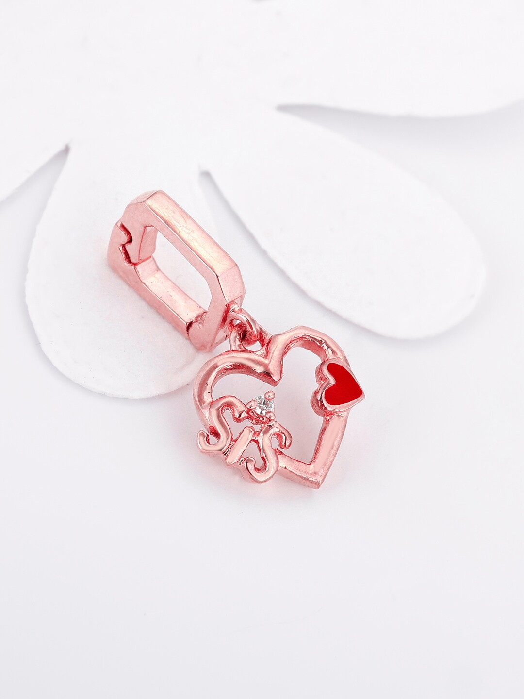 

GIVA 925 Sterling Silver Rose Gold-Plated Stone-Studded Sister Love Bracelet Charms