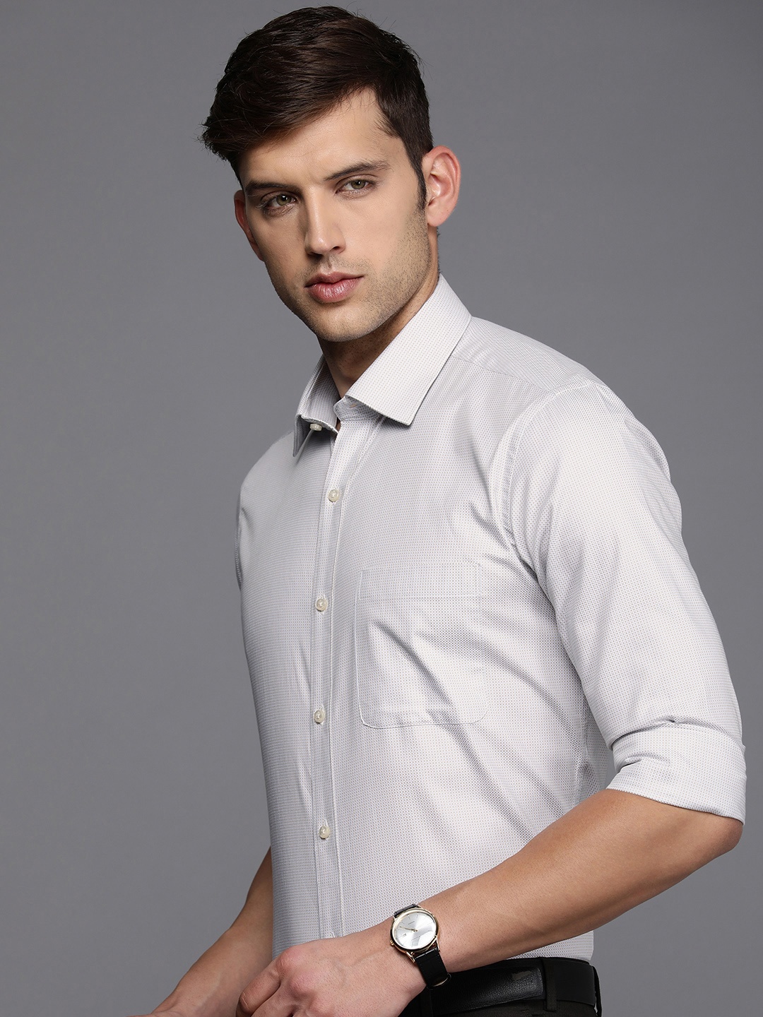 

Raymond Pure Cotton Slim Fit Formal Shirt, Beige