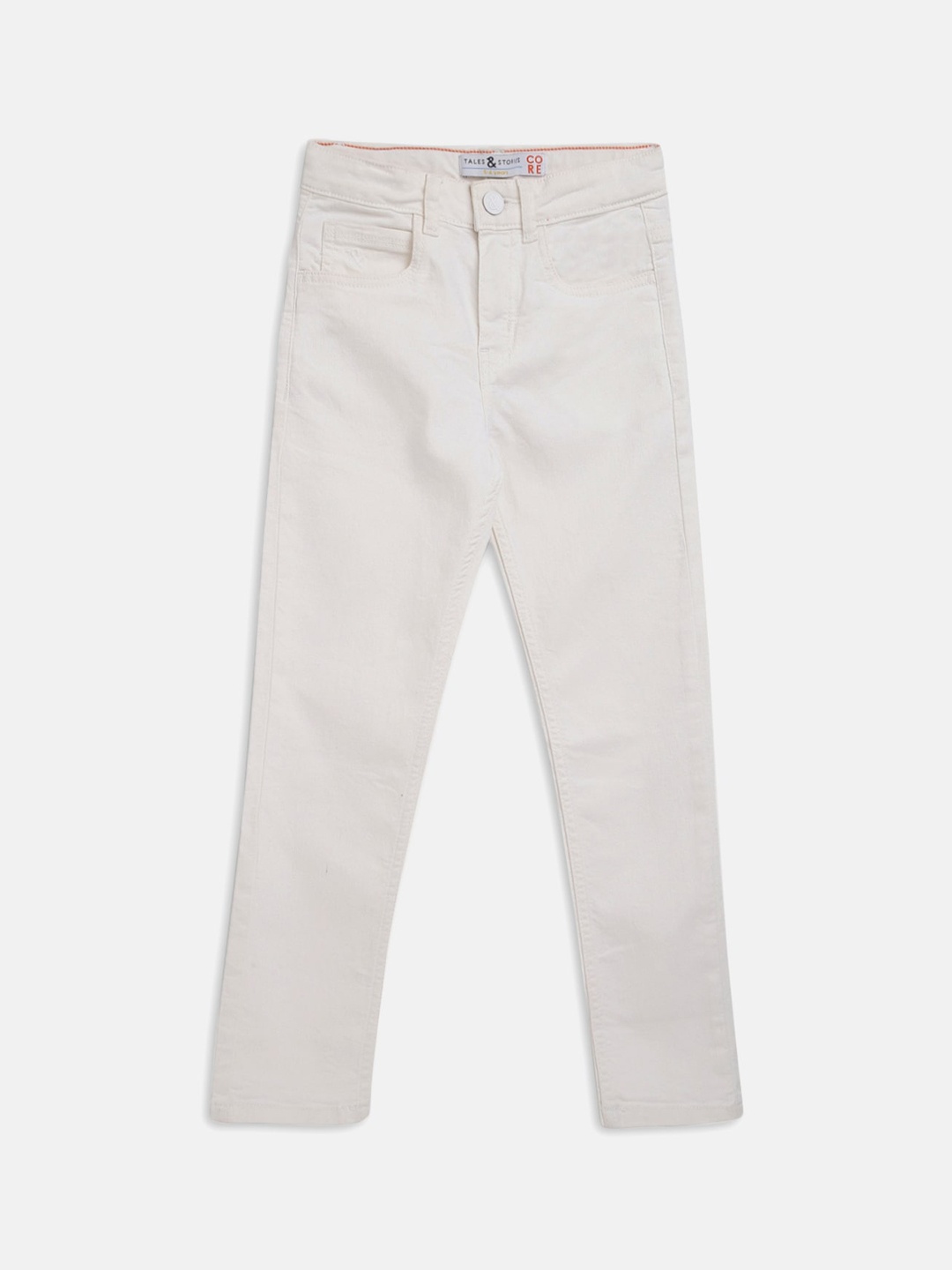 

TALES & STORIES Boys Slim Fit Stretchable Cotton Jeans, White