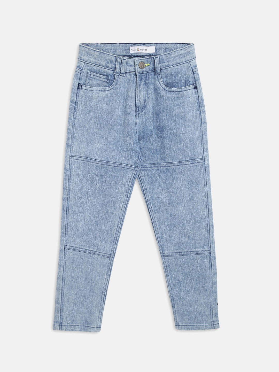 

TALES & STORIES Boys Printed Clean Look Mid-Rise Stretchable Jeans, Blue