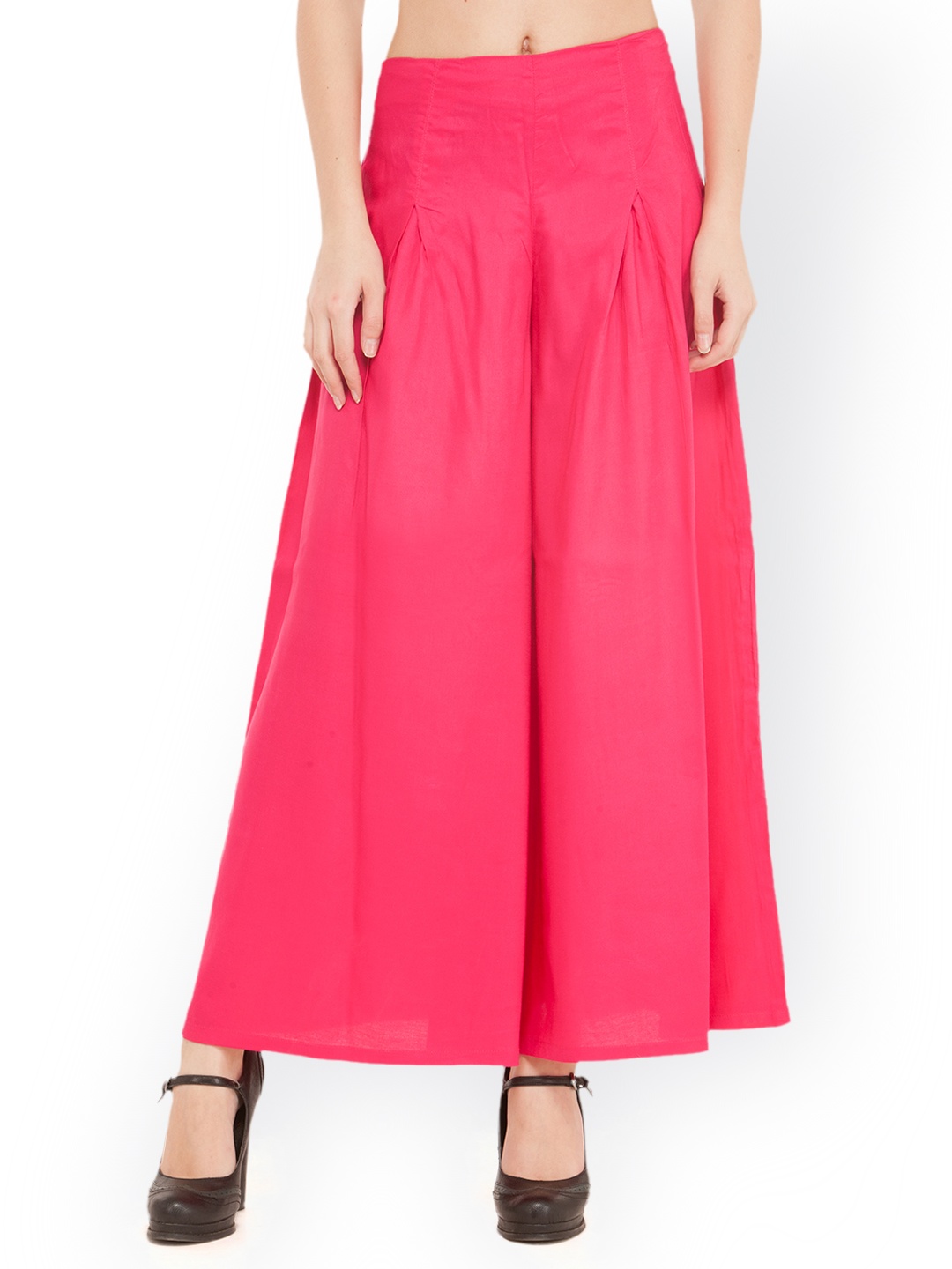 

Bitterlime Women Pink Solid Flared Palazzos