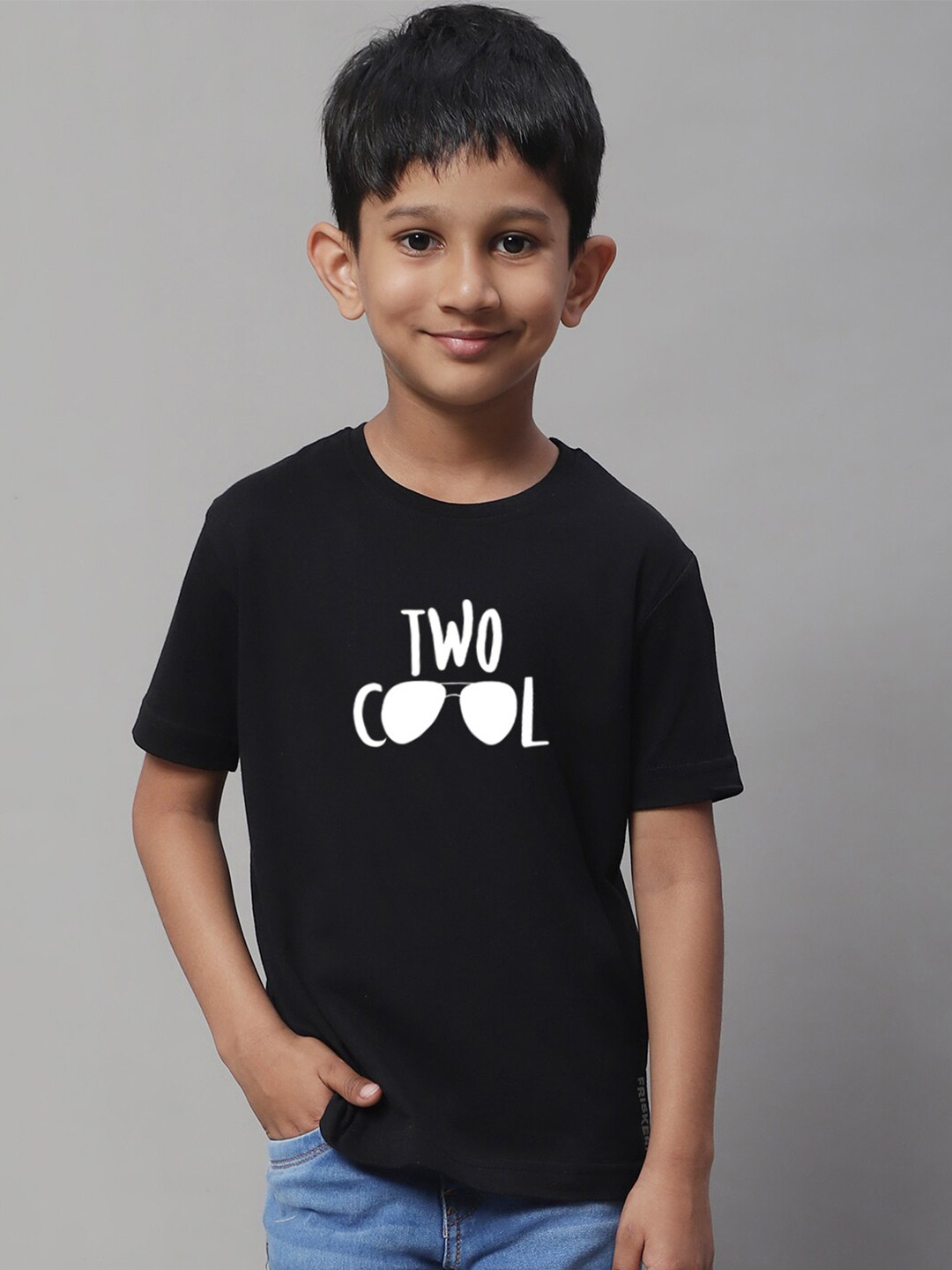 

Friskers Boys Typography Printed Pure Cotton T-Shirt, Black