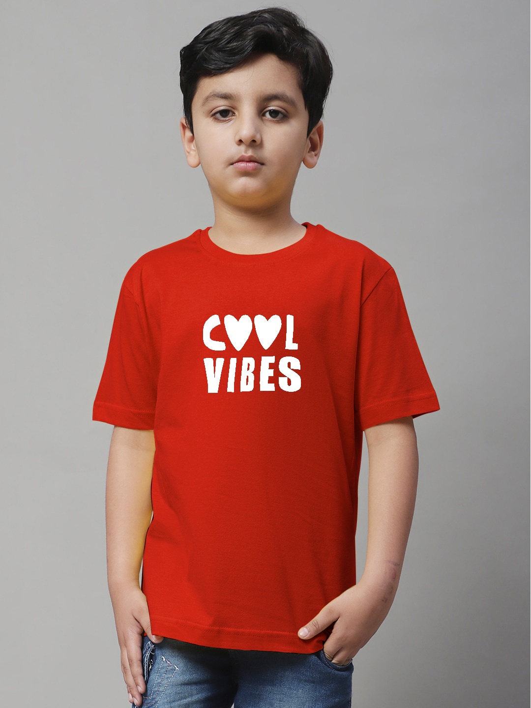 

Friskers Boys Typography Printed Pure Cotton T-shirt, Red