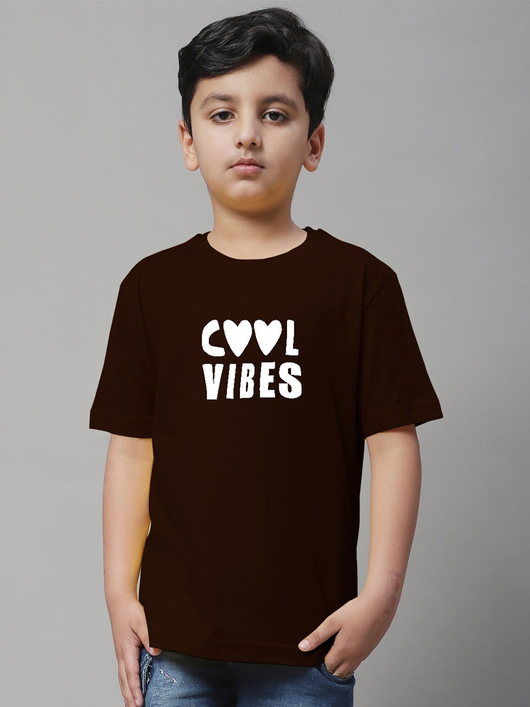 Friskers Boys Typography Printed T-shirt, Peach