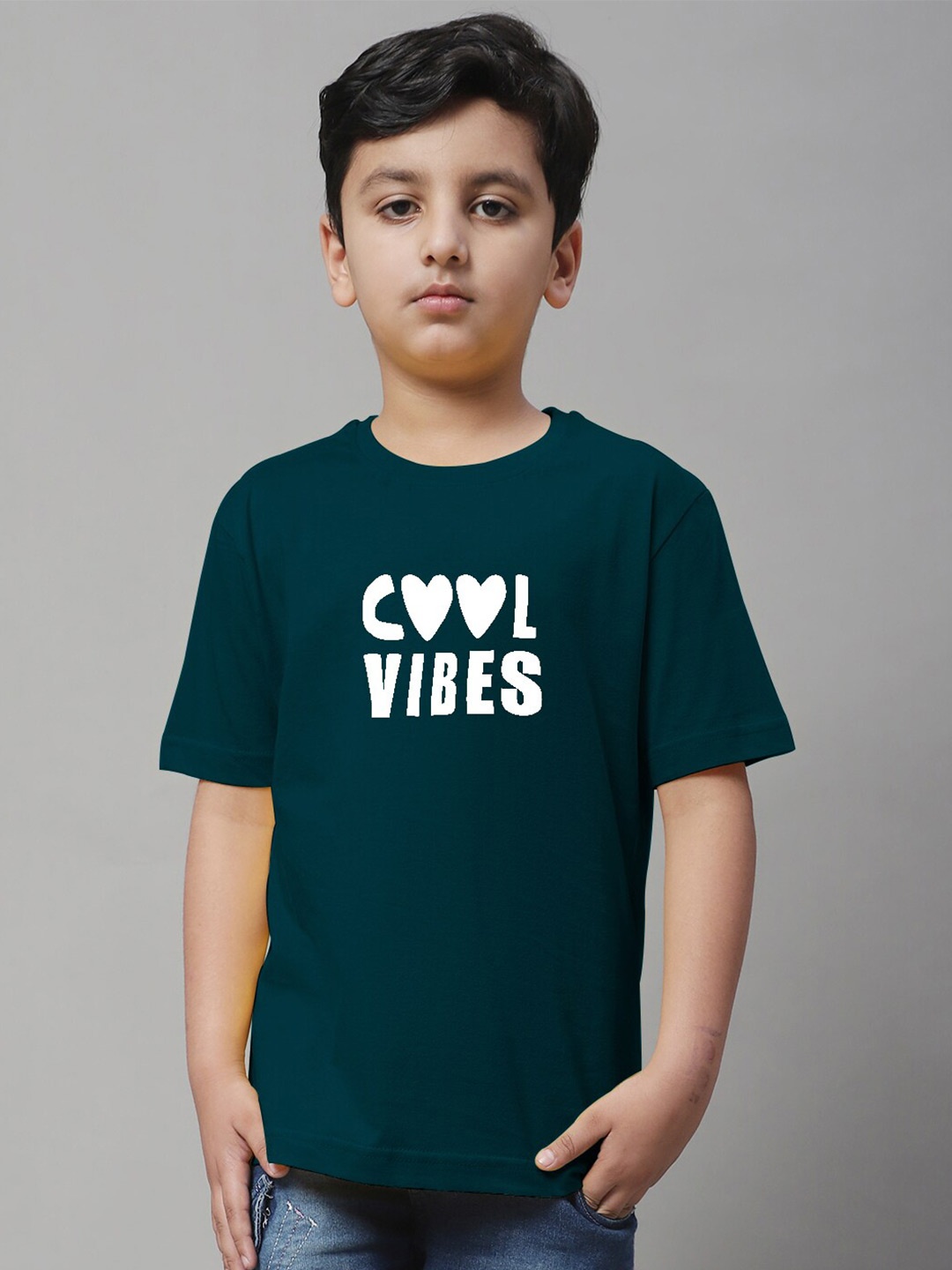 

Friskers Boys Typography Printed T-shirt, Teal
