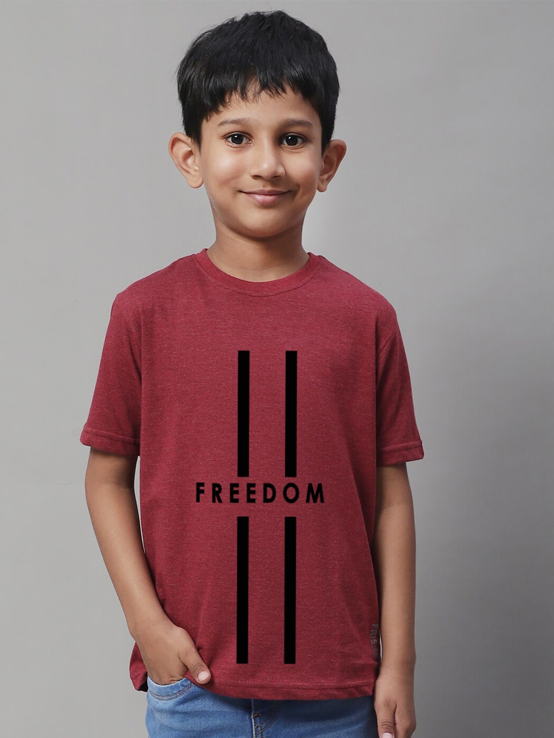 

Friskers Boys Typography Printed Pure Cotton T-Shirt, Maroon