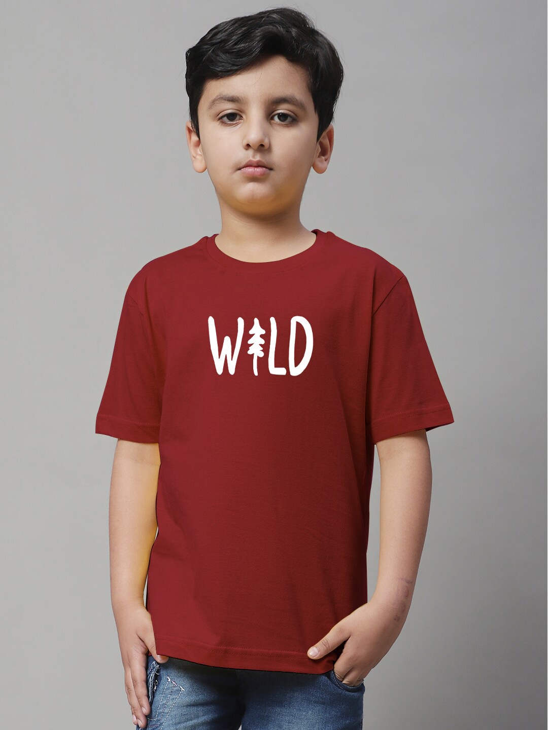 

Friskers Boys Typography Printed Cotton Regular-Fit Knitted T-shirt, Maroon